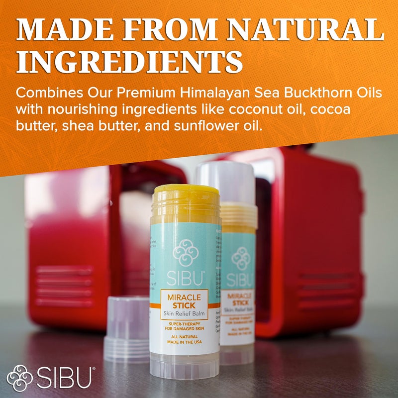 sibu Miracle Stick, Made with Premium Himalayan Sea Buckthorn (1-Year Supply) â€“ Great for Dry Skin, Bug Bites, Sunburn, Windburn, and Chafing - Image 2